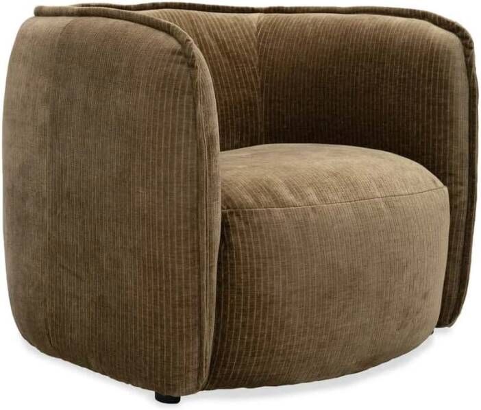 Liviza Fauteuil ribstof Siana Bark Stof Rond Groen 76 cm 85 cm 83 cm - Foto 3