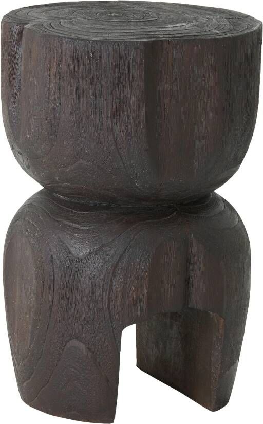 Must Living Side table Amber Brown 45xØ30 cm brown recycled teakwood with natural cracks