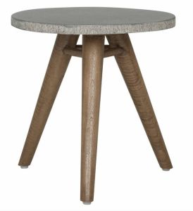 Must Living Side table Mount Everest 42xØ42 cm white granito