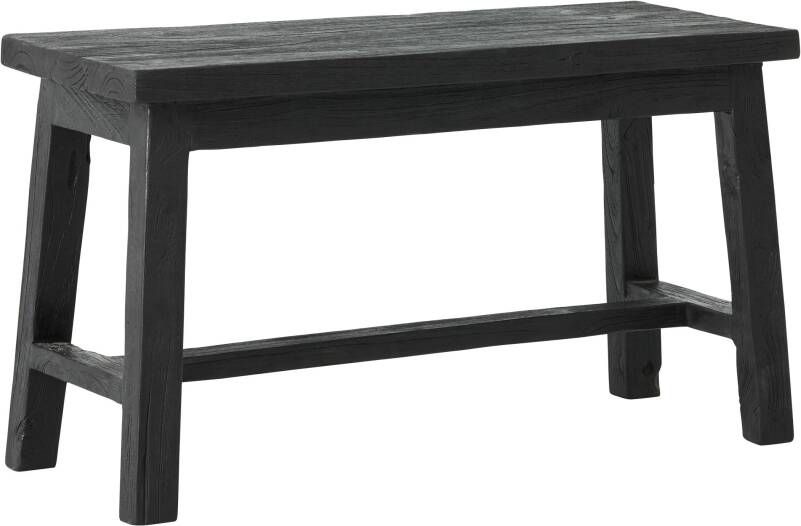 Must Living Bench Trinity Black 45x80x32 cm black recycled teakwood with natural cracks