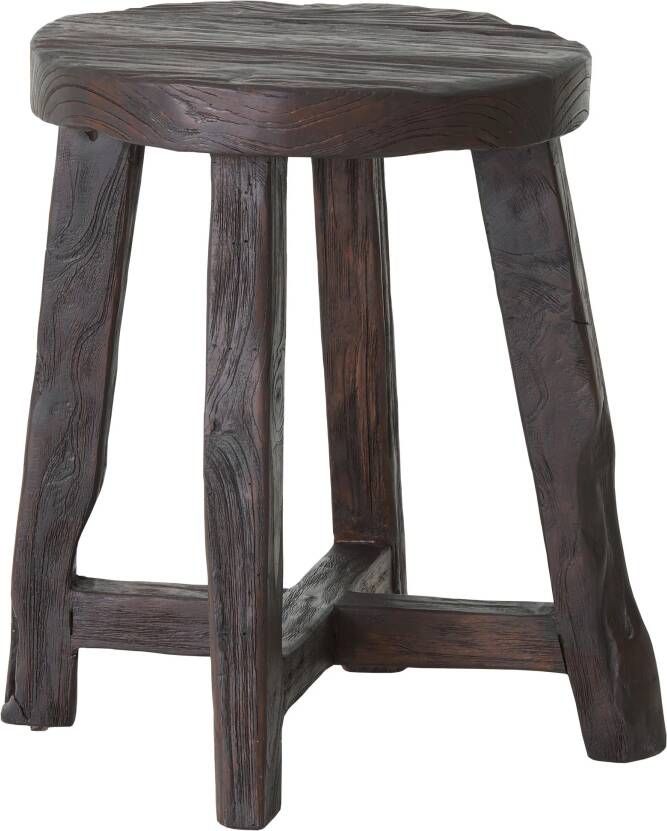 Must Living Stool Gio Brown 45xØ35 cm brown recycled teakwood with natural cracks - Foto 1