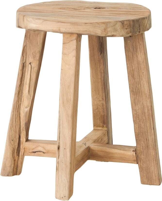 Must Living Stool Gio Natural 45xØ35 cm natural recycled teakwood with natural cracks - Foto 1