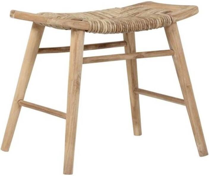 Must Living Stool Rex 50x55x42 cm recycled teakwood with banana bark seat - Foto 2