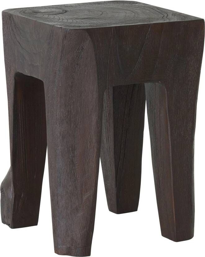 Must Living Stool Vito Brown 45x30x30 cm brown recycled teakwood with natural cracks