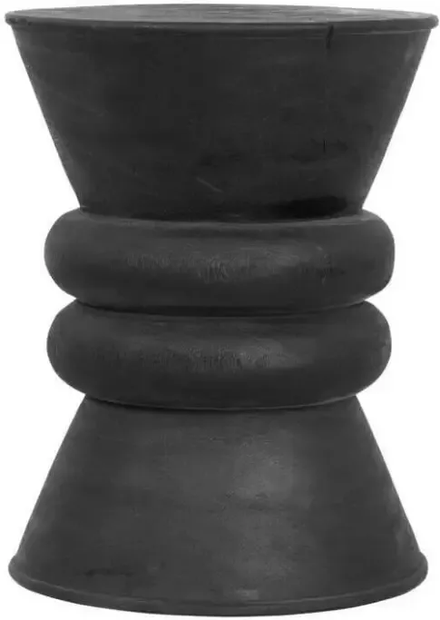 Must Living Stool Ring 45xØ35 cm suar wood black with natural cracks