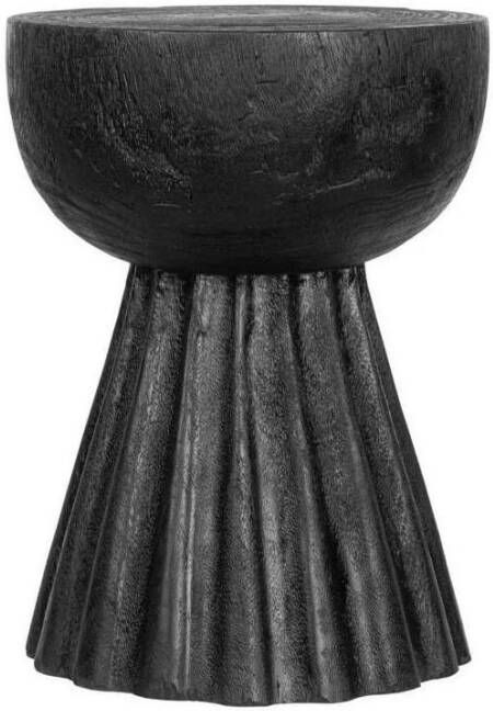 Must Living Stool Trophy 45xØ34 cm suar wood black with natural cracks