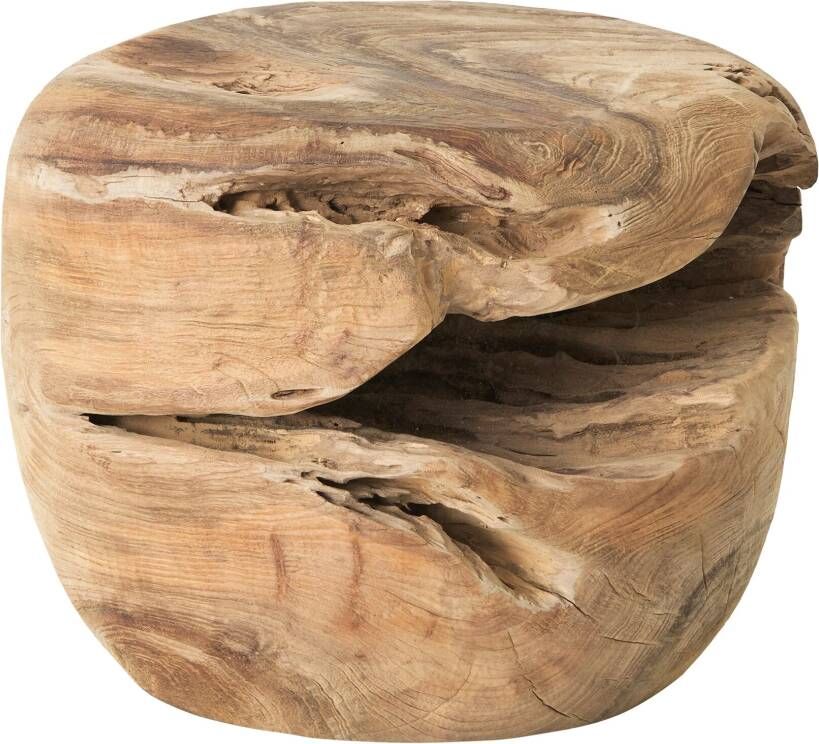 Must Living Coffee table Ball Natural ±30xØ40 cm natural recycled teakwood with natural cracks