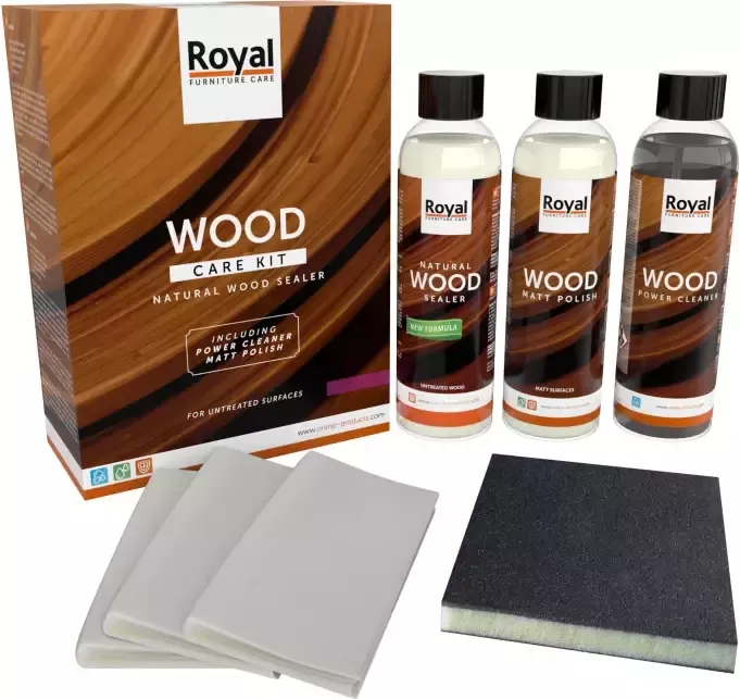 Royal furniture care Natural Wood Sealer Wood Care Kit Natuurlijke hout beschermer en onderhoud set