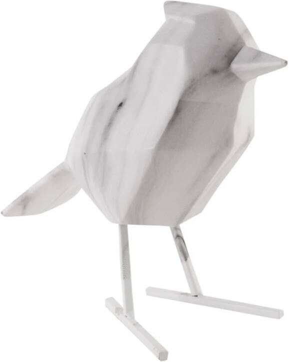 Present time Statue bird large polyresin marble print white