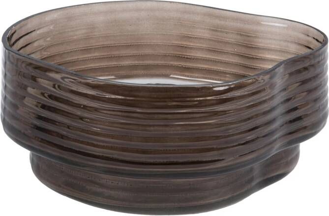 Present time Schaal Wave Bruin 22x22x11 cm
