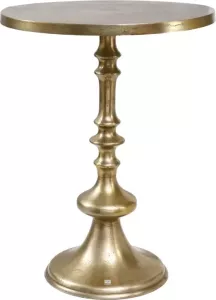 PTMD COLLECTION PTMD Gemma Ronde Bijzettafel H78 x Ø60 cm Aluminium Champagne