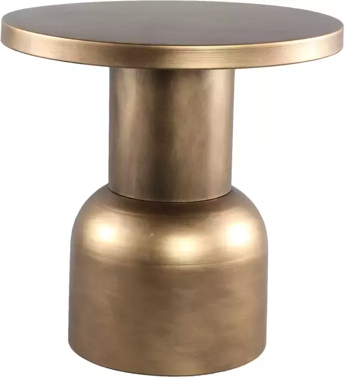 PTMD COLLECTION PTMD Meriko Ronde Bijzettafel H52 x Ø51 cm Ijzer Goud