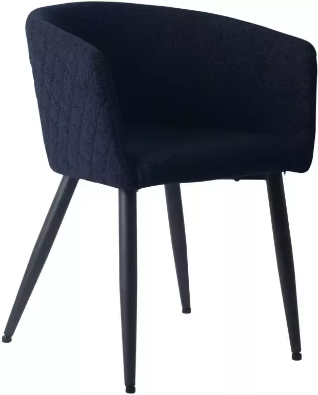 PTMD COLLECTION PTMD Mace Teddy Black Blue chair half round metal legs