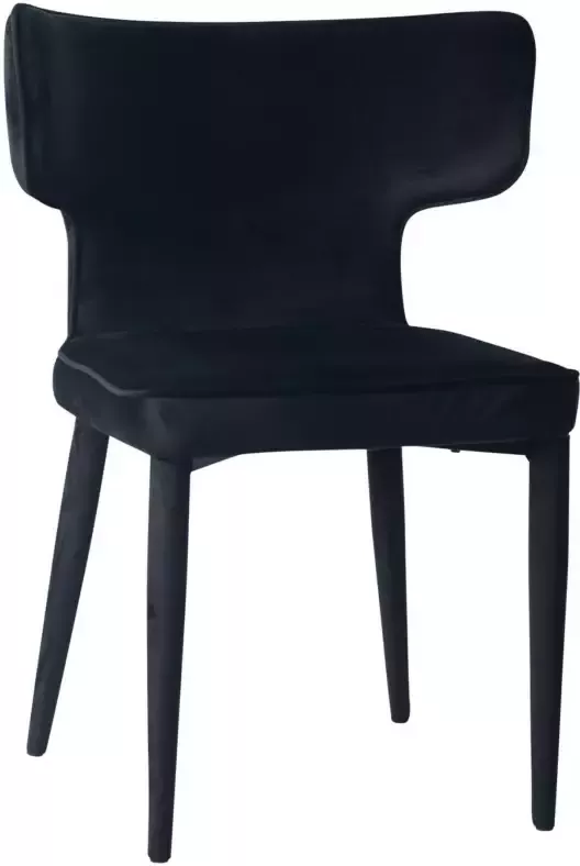 PTMD COLLECTION PTMD Paul Velvet Black chair dark grey piping