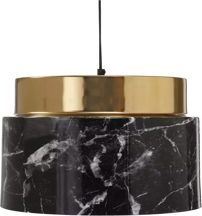 PTMD Dissy Ronde Hanglamp Marmerprint H22 x Ø35 cm Ijzer Zwart - Foto 1