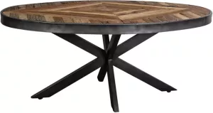 PTMD Ovale Salontafel Danyon Gerecycled hout 110 x 62cm Bruin Ovaal