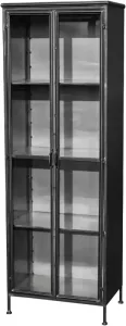 PTMD Steel Cabinet High Glass Doors Simple Metal