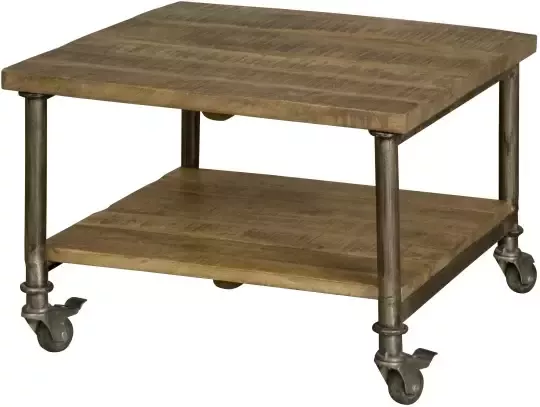 RENEW Bijzettafel Callum met wielen 60 x 60 cm Metaal Vierkant