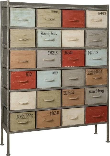 RENEW Ladekast Dusan met 24 laden Meerkleurig