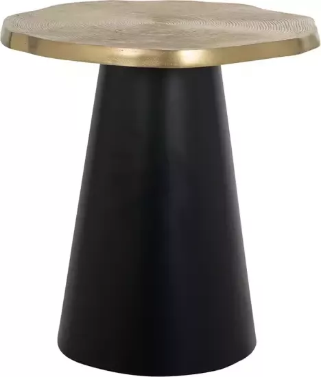 Richmond Interiors Richmond Bijzettafel Sassy 50cm Goud Zwart Rond