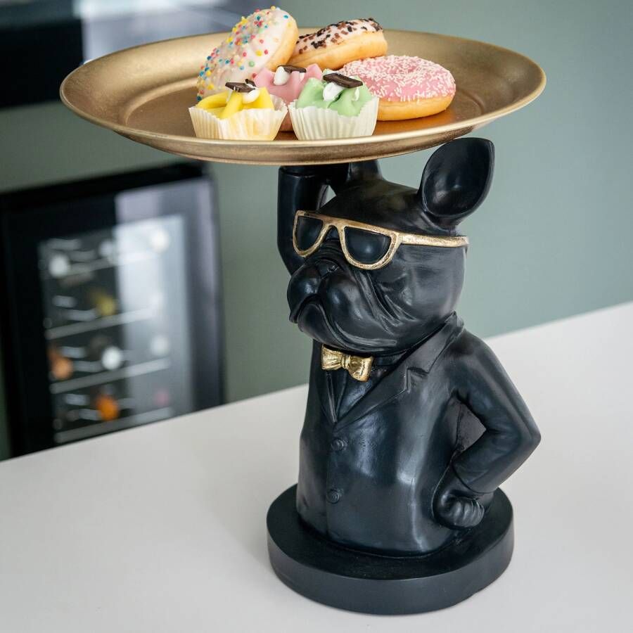 Richmond Interiors Richmond Dienblad Sonny 35 x 35cm Zwart Goud