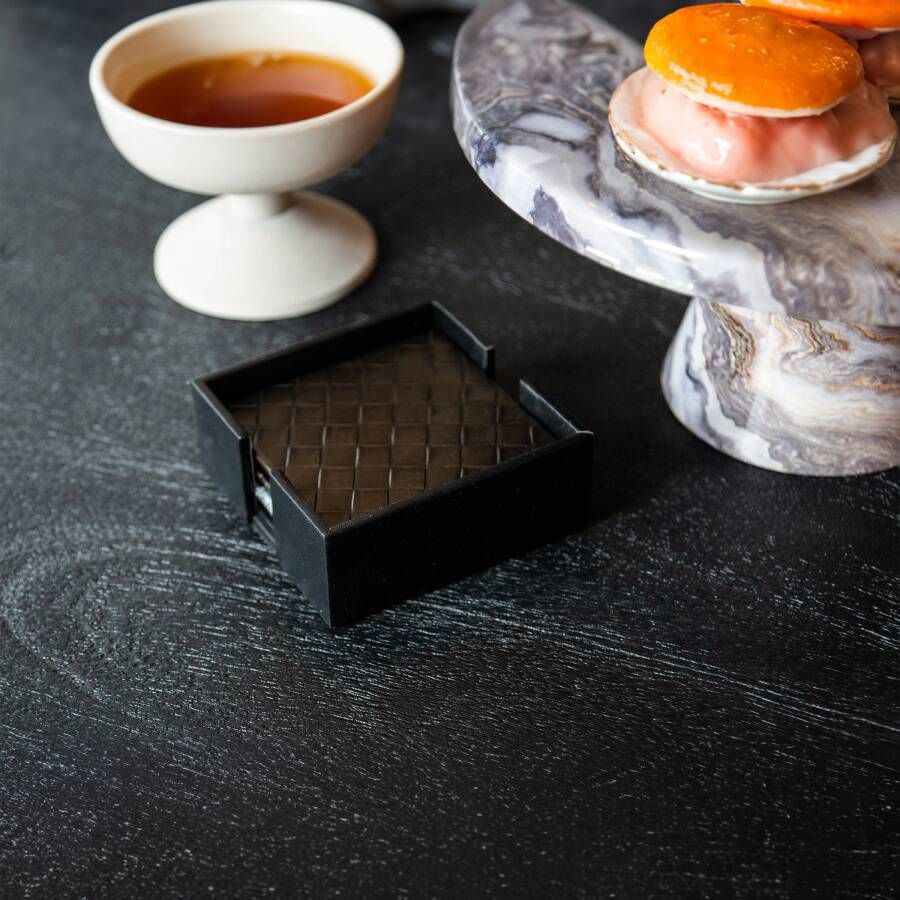 Richmond Interiors Richmond Onderzetter Yora Set van 4 stuks Zwart