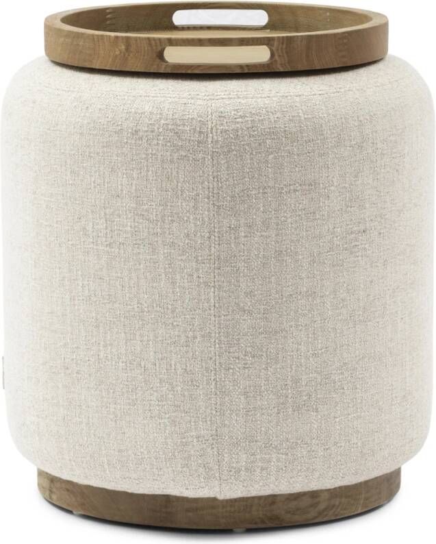 Riviera Maison Babylon End Table with Tray Small Polyester Rubberwood Elmwood Antiek Wit 52.0x52.0x57.0 cm - Foto 2