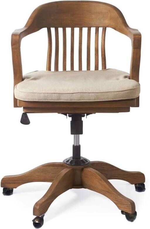 Rivièra Maison Elegante Bureaustoel in Eikenhout met Katoen 60x68x93 cm - Foto 2
