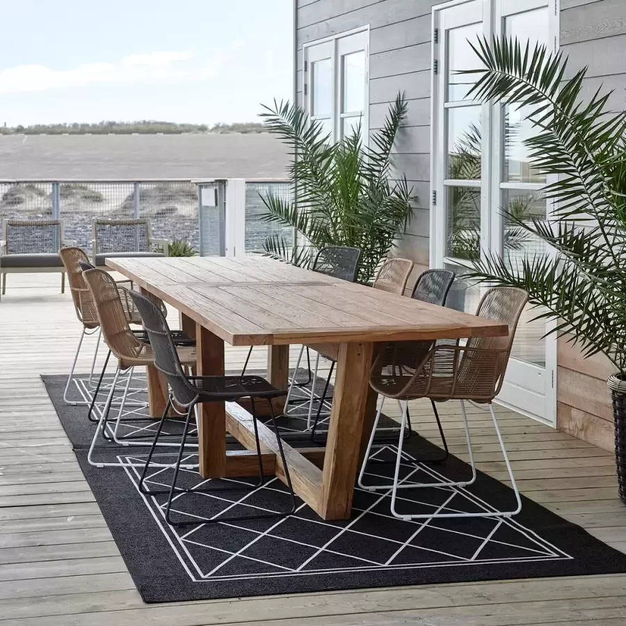 Riviera Maison Tuintafel Hout Tanjung Outdoor Dining Table 400x100 cm Bruin