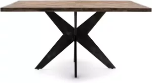 Riviera Maison Eettafel Vierkant Falcon Crest Square Dining Table 150x150 cm Zwart