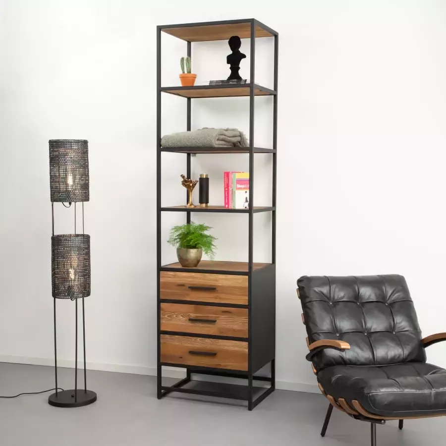 Sohome Boekenkast Manilla Teak 60 x 220cm Bruin