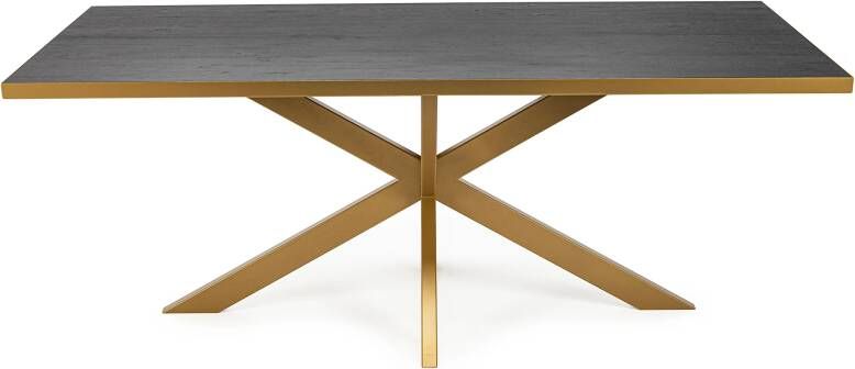 STALUX Eettafel Gijs goud zwart eiken