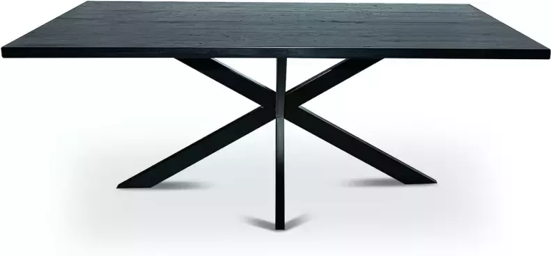 STALUX Eettafel Gijs zwart zwart eiken