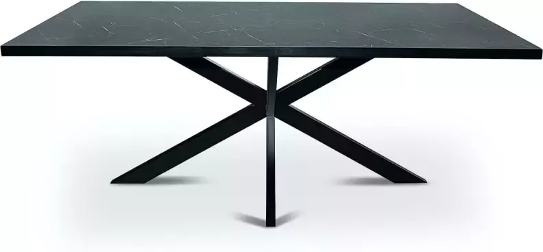 STALUX Eettafel Gijs zwart zwart marmer