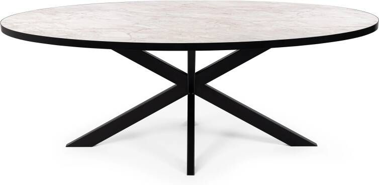 Stalux Eettafel Tafel Mees Luxe Design Duurzaam Materiaal Stijlvol Uiterlijk Wit Marmer 240 cm - Foto 2