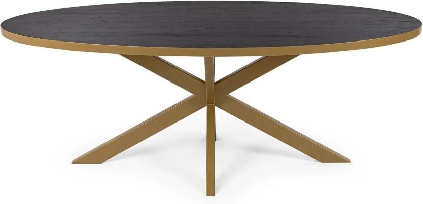 Stalux Eettafel Tafel Mees Tafel Mees Duurzaam ontwerp Moderne stijl Ruime afmetingen Zwart Eikenhout 180 cm - Foto 2