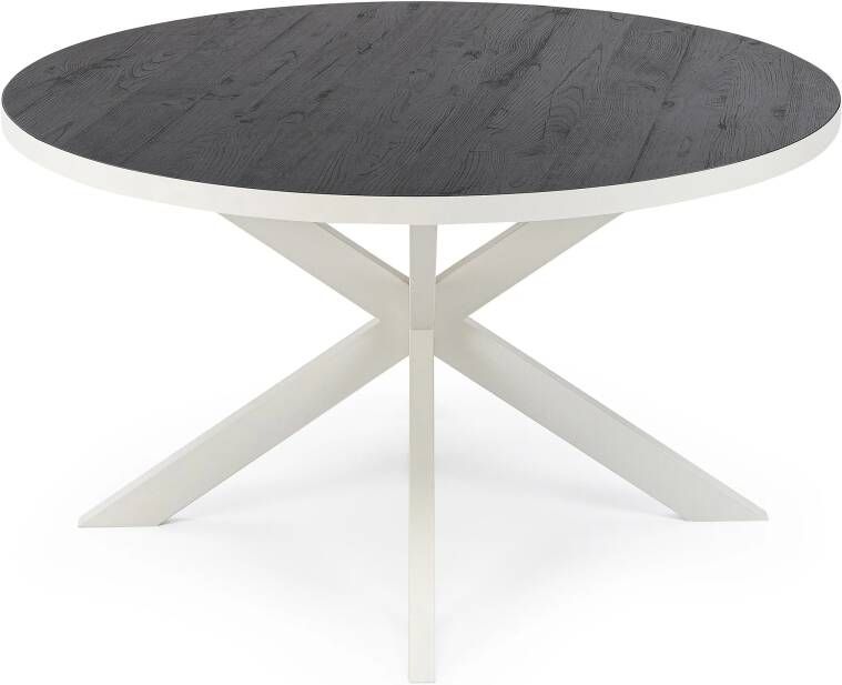 Stalux Ronde eettafel 'Daan' 120cm kleur wit zwart eiken - Foto 2