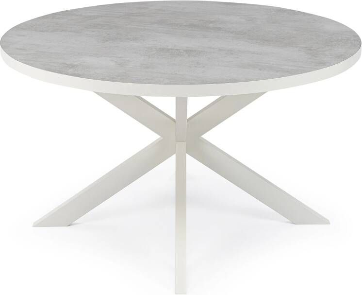 Stalux Ronde eettafel 'Daan' 148cm kleur wit beton