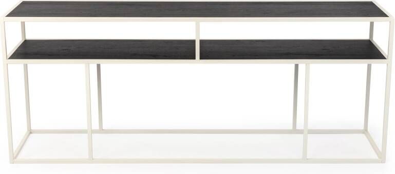 STALUX Side-table Teun 150cm wit zwart eiken