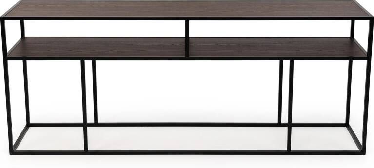 STALUX Side-table Teun 200cm zwart bruin hout