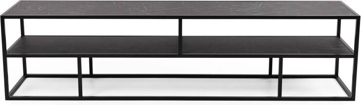 STALUX Tv-meubel Luuk 200cm zwart zwart marmer - Foto 1