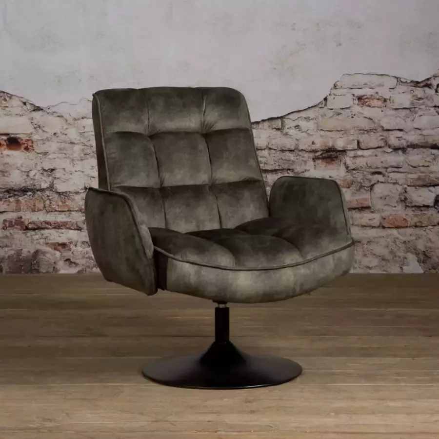 Tower Living Draaibare Fauteuil Tropea Velvet Donkergroen