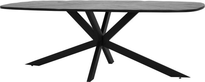 Tower Living Eettafel Silvi Deens ovaal Mangohout 180 x 100cm Zwart
