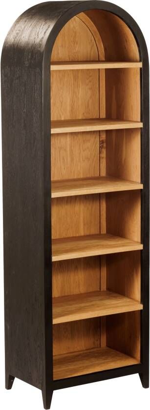 Tower Living Wandkast Rotondi Mangohout en eikenfineer 220 x 70cm Zwart