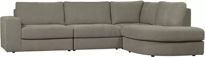 Vtwonen Family Hoekbank Ronding Rechts Polyester Warm Grijs 85x301x189