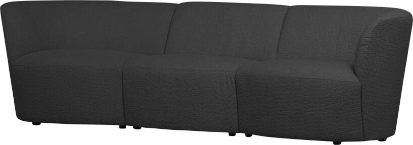 Woood Coco 3-Zits Bank Bouclé Donkergrijs 70x227x72