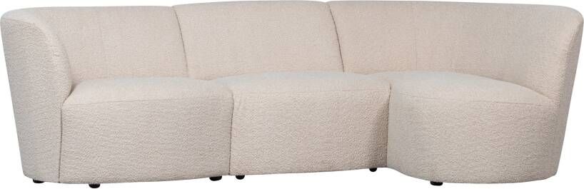 Woood Coco 3-Zits Ronding Rechts Bouclé Creme 70x230x138