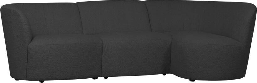 Woood Coco 3-Zits Ronding Rechts Bouclé Donkergrijs 70x230x138