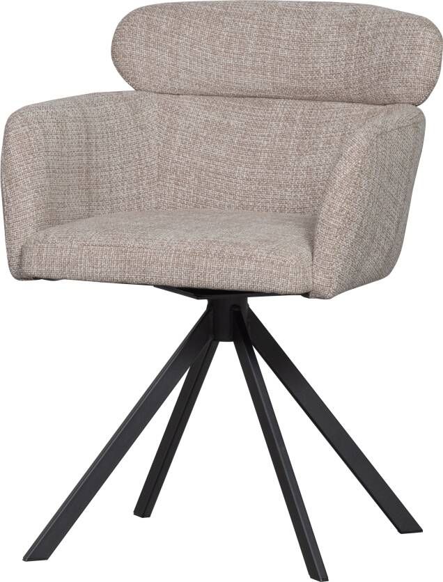 WOOOD Eetkamerstoel Fenne Gestoffeerde stoel met draaivoet geweven stof hoogte 80 cm (set 2 stuks) - Foto 7