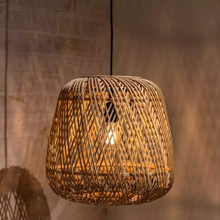 WOOOD Exclusive Hanglamp Moza Gevlochten bamboe rotan Naturel